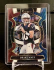 2025 Panini Select - Concourse Drake Maye #113 Prizm Red & Blue Color Match /399