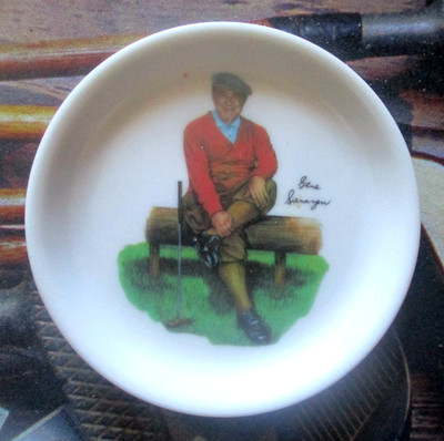 vtg - GENE SARAZEN golf coaster - Wilson golf ball - PGA Tour - Dish tray