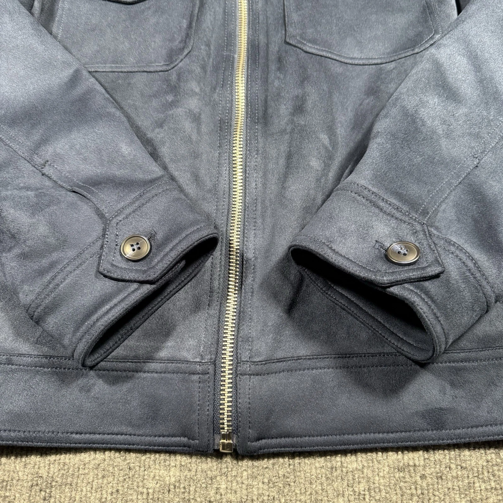 Robert Graham Vegan Suede Large Navy Blue Field Jacket NWT. $248 - product detail image 2