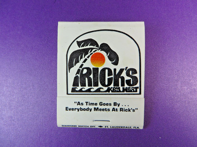Vintage Matches Rick's Key West Florida Full Matchbook Over 50 years old