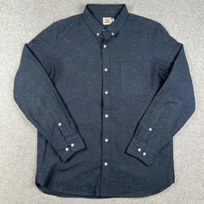Flint and Tinder Long Sleeve Button Shirt XL Mens Blue Pocket Cotton Huckberry