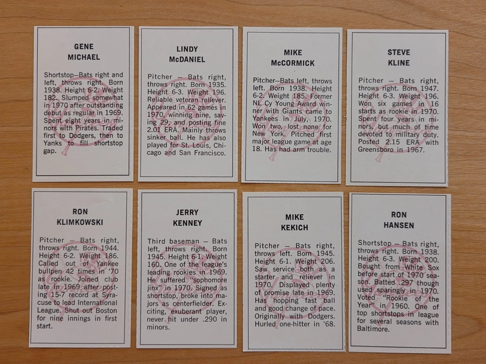 1971 Dell Today's Team Set New York Yankees 24 selos de jogadores 8 ótimos *WSC* - Imagem 4 de 4