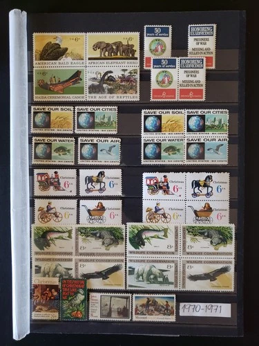 25388-US Stamps Collection Year 1970-1971, Blocks  & Singles - Mint 36 Pcs