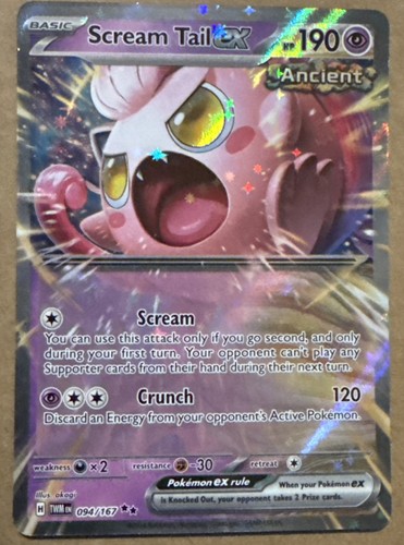 Scream Tail ex 094/167 Twilight Masquerade Ultra Rare Holo Pokemon Card NM