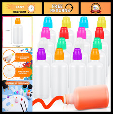 16 Pcs 2oz Empty Paint Dauber Bottles - Squeeze Refillable Sponge Tips for Art 