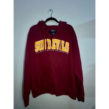 Arizona State University Suns Devils zip up hoodie Blue 84 Size Large