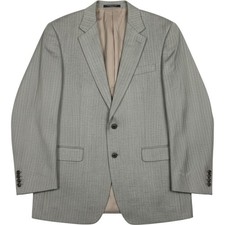 Lauren Ralph Lauren Blazer Men 42L Grey Silk Wool Herringbone Sport Coat