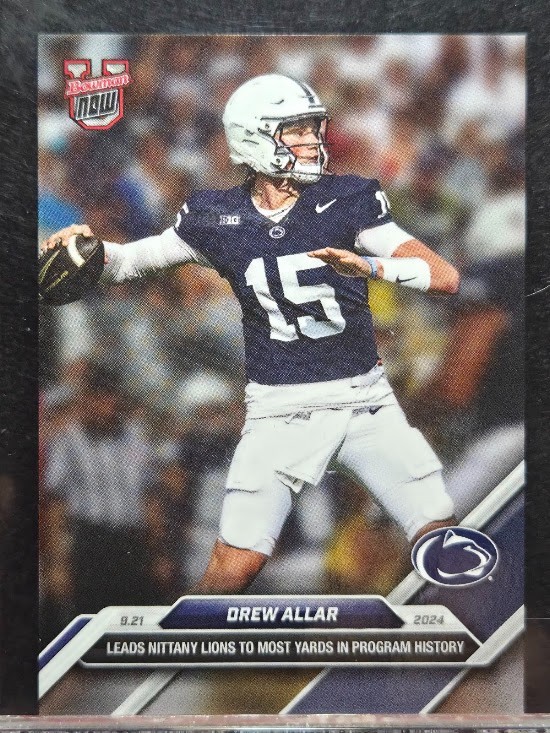 Drew Allar - 2024 Bowman U Now #15 Penn State University Free Shipping