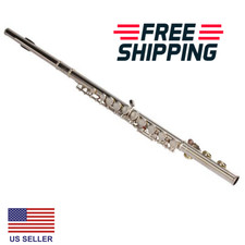 Nickel Plated C Key Flute 16 Closed Holes with E Key  Box Accessories