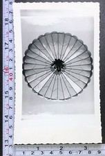Military Soldier Airborne Parachute Landing Upward WW2 Era Old Photo Snapshot 1