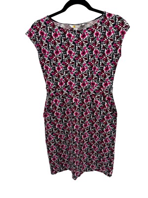 Boden Florrie Jersey Dress Women 4R White Pink Flower Print Cotton Pockets  Fairy | eBay