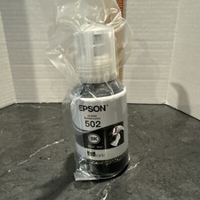 EPSON 502 Ink Bottle Exp July 2023  127ml  Black - Genuine Sealed 