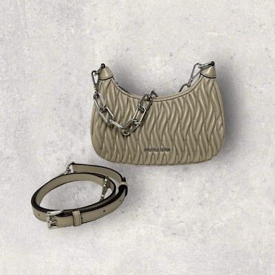 Michael Kors MK Tasche Umhängetasche Jet Set Cora Beige Grau Light Sand NEU