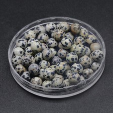 Wholesale 50pcs Natural Speckle Stone Half Drilled Hole Beads 8mm Round Ball DIY