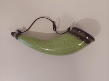 Marston Pottery Green Powder Horn Wall Pocket
