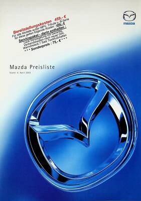 225302) Mazda 323 2 6 MX-5 MPV Tribute - Preisliste & Extras - Prospekt 04/200