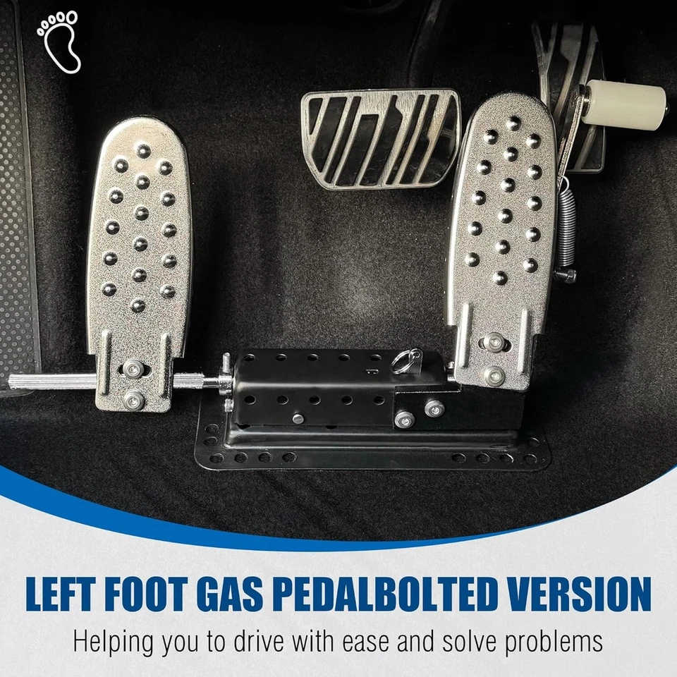 Left Foot Accelerator Pedal for Disabled Drivers, Quick Release, Universal Fit Foto 2 de 4