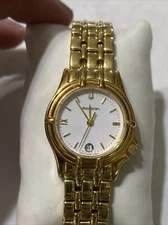 ACCUTRON by Bulova White Dial Gold-Tone Swiss Women's Watch 27B10- New Battery