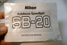 Nikon SB-20 Speedlight Flash Instructions manual guide English EN - vintage