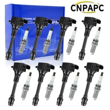 UF510 8x Ignition Coil Iridium Spark Plug For 2004-2007 Nissan Armada Titan 5.6L