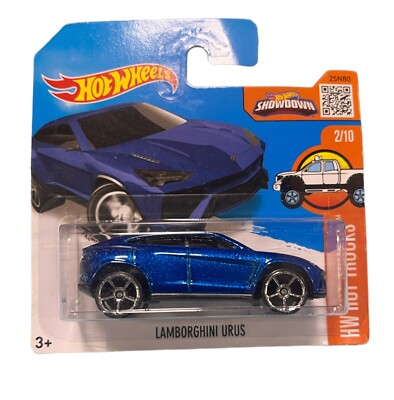 2016 HOT WHEELS LAMBORGHINI URUS #142/250 BLUE HW HOT TRUCKS 2/10   Short Card