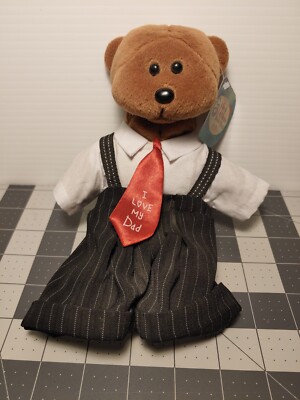 ''I Love My Dad'' Beanbag Plush Brown Bear 9'' PLUSHLAND 2000