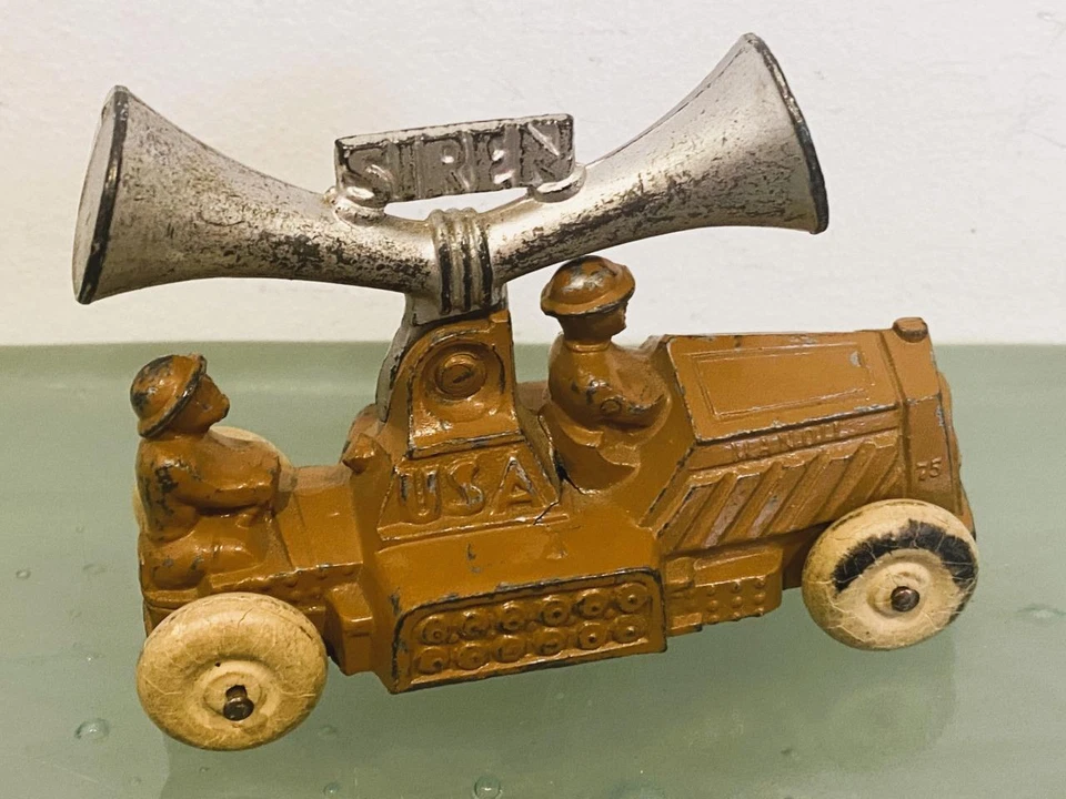 Barclay Manoil Lead Soldier Siren Military Vehicle Truck MV75 Orig Wheels 1930s - Image 2 of 4