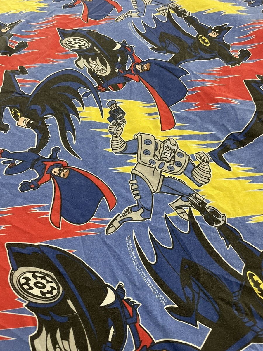 Batman Robin Mr Freeze Twin Bed Sheet Vintage 1996 DC Comics BIBB