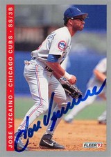 Jose Vizcaino autographed baseball card (Chicago Cubs, 67) 1993 Fleer 385