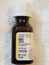 Aura Cacia Pure Essential Oils Rose Absolute In Jojoba Oil .5 fl oz 15 mL 