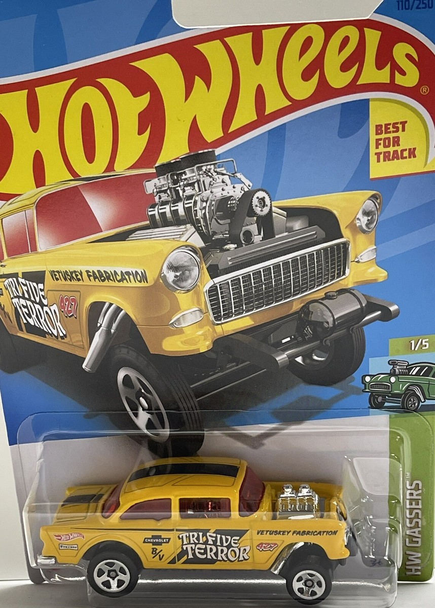 Hot Wheels 55 Chevy Bel Air Gasser New Yellow 2023 tri five terror
