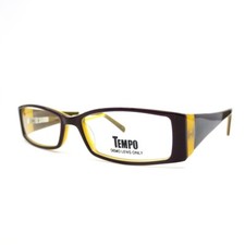 Tempo CTP8000 BR Brown Womens Rectangle Full Rim Eyeglasses 53-16-135