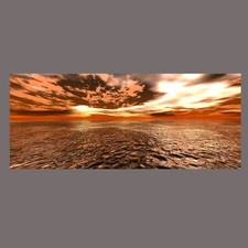 Large Mocha Brown Red Neutral Sea Modern Canvas Picture Contemporary Wall Art