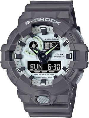 Casio G-Shock Hidden Glow Gray Ana Digi World Time Watch GA-700HD-8AJF