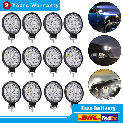 LOT 4.5'' Led Round Light Bar Flood Pods Light Off Road Driving Lamp Jeep SUV ATV