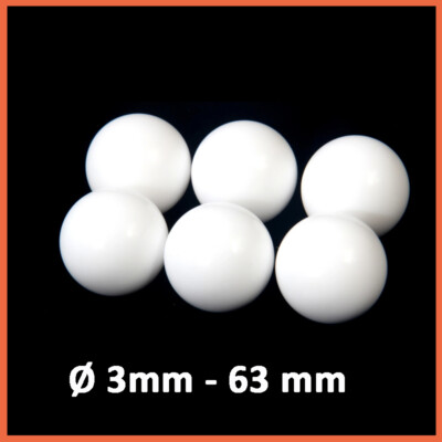 Ø 3mm - 63mm PTFE Spheres PTFE Ball Diaphragm Pumps Seal Balls Valve Balls White