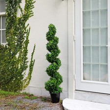 5  Artificial Boxwood Spiral Topiary Tree UV Indoor/Outdoor Decor. Retail 159