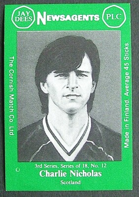 Matchbox Label Jay Dees Newsagents Football Charlie Nicholas Scotland ME557