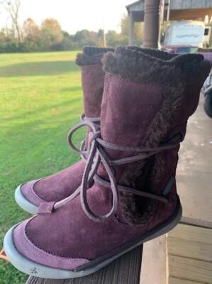 Cushe IT Boot Cuff WP Women's Boots Dark Plum Purple Suede Size US 6 Lace Up/EUC