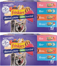 Purina Friskies Seafood Chicken Pate Favorites Variety Pack Cat Food,5.5oz,80ct