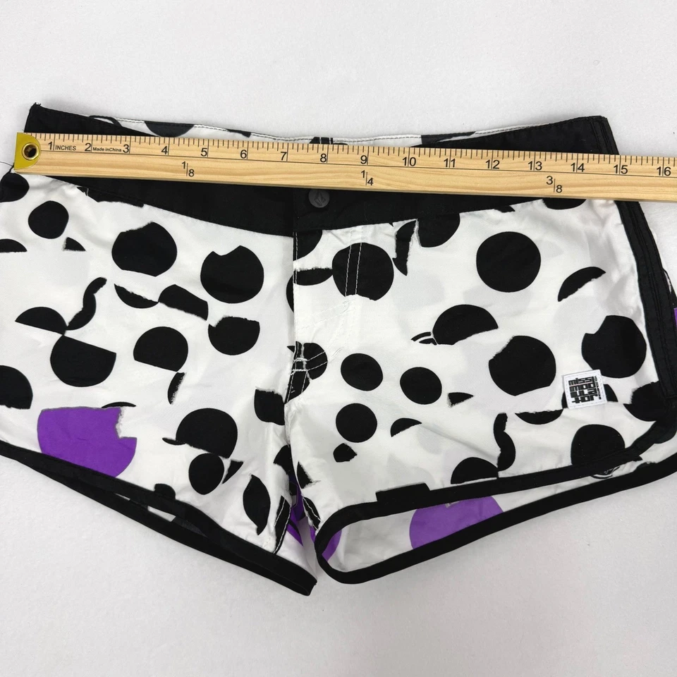 Pantalones Cortos Volcom Modulator Lunares Púrpura Negro Blanco Talla 3 Lunares Volka Y2K Foto 3 de 4