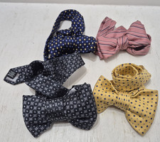 Lot of 4 Vintage Mens Bowties Bow Tie Retro Yellow/Blue/Pink/Pattern Classic