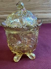Imperial Art Glass Carnival Marigold Louis XIV Candy Jar & Lid  W/ STICKER