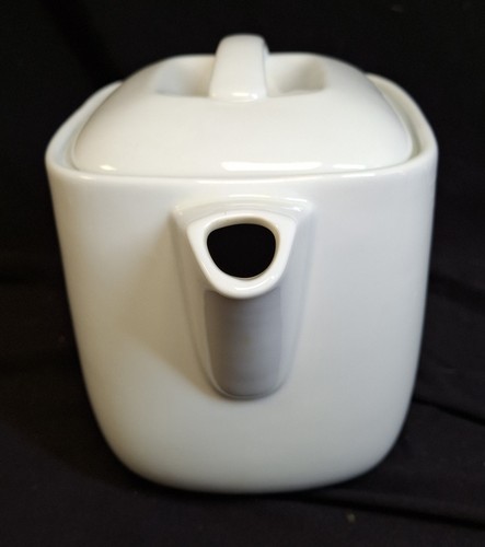 Jamie Oliver Royal Worcester Tasty Brewer Teapot 2.5 Pints White On White VGC - Picture 6 of 10