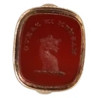 Antique Carved Carnelian Gemstone Fob Seal Gold Tone Vintage 7.5g 2.5cm Preloved