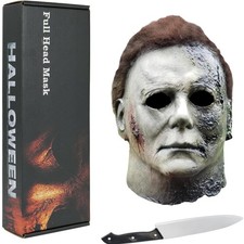 Halloween Maske, Michael Myers, Latex, Kostüm, Horror, Schwarz, Kopfmaske