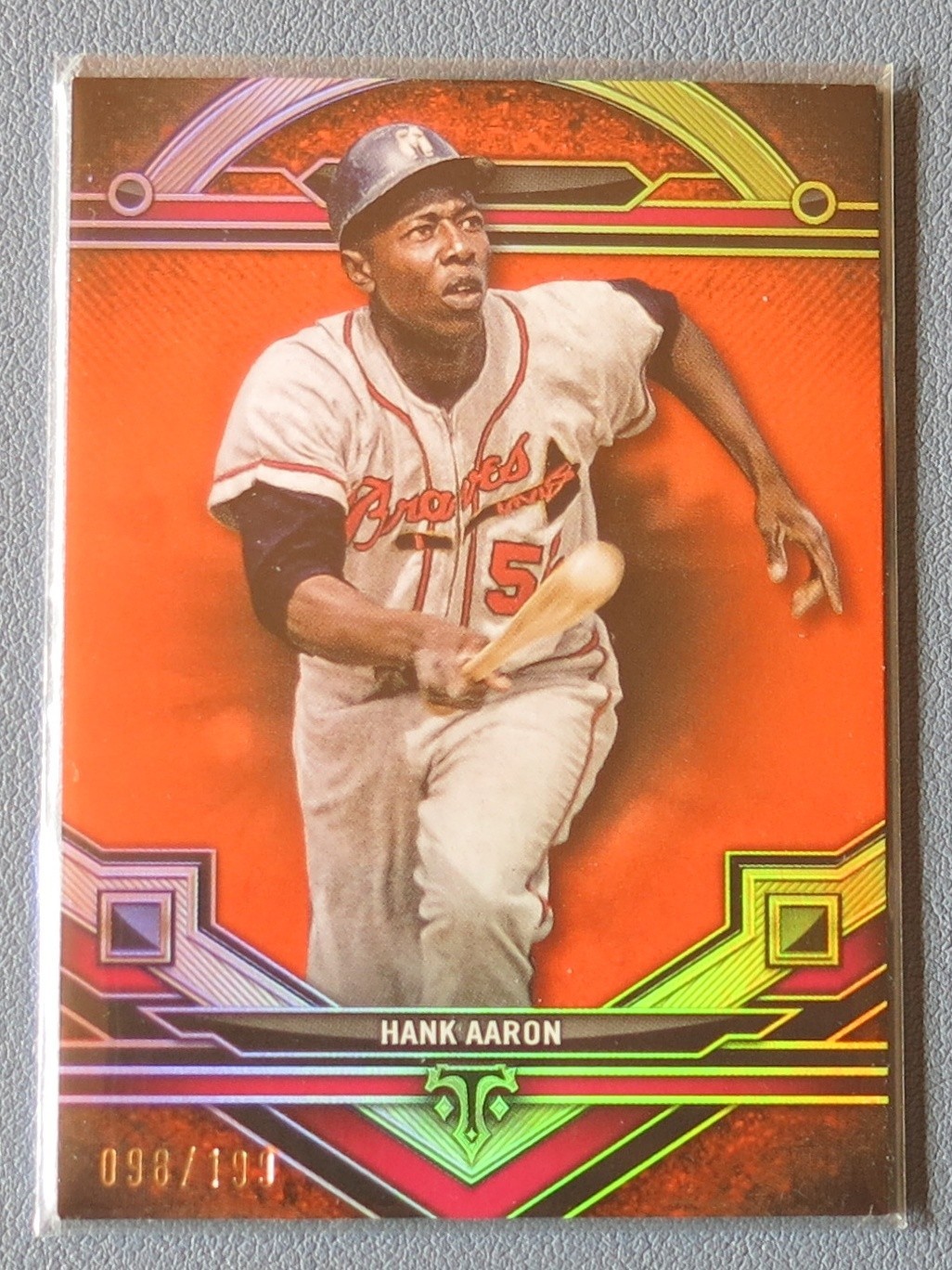2024 Topps Triple Threads #95 Hank Aaron Amber parallel /199 Braves HOF
