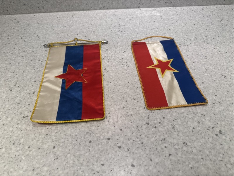 Yugoslav Table Flags, Prewar. Picked Up In Split, Croatia Hotel In May 1996.
