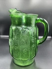 Rare Anchor Hocking MCM Green Depression Glass Vintage Water Pitcher 2 qt.
