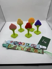 Pandaear 5 Piece Fruit Teether Set & 2 Clip Strips P1